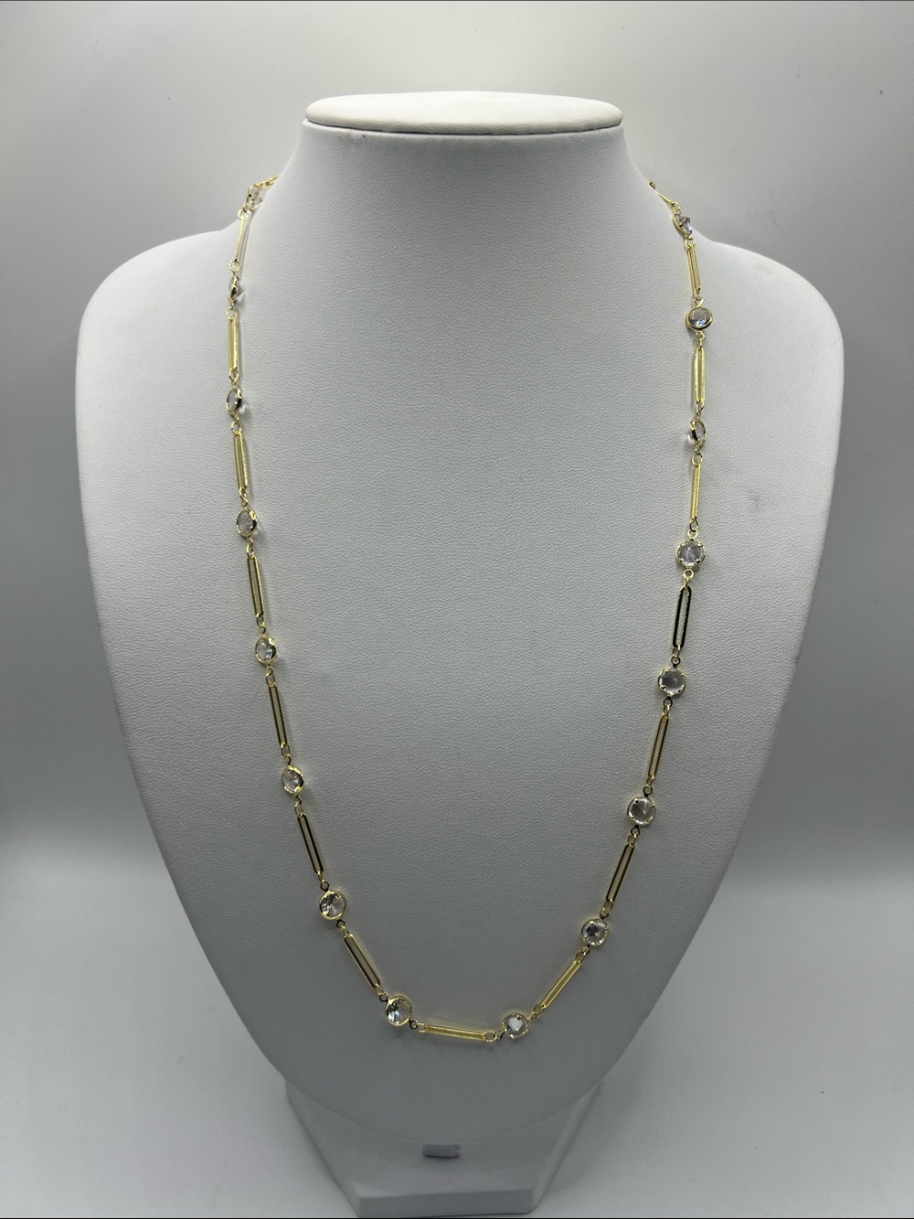 628. Diamond by the Yard 18k Gold Plated Necklace 23”